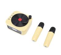 Tomantery Mini Altoparlante Bluetooth Portatile per Karaoke con 2 Microfoni Wireless per Bambini, Ragazzi, Ragazze, Feste in Casa, Giochi da Viaggio (Giallo)