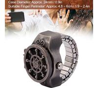 Tomantery Orologio da Uomo Vintage con Anello e Cover Flip Up, Al Quarzo | Orologio con anello da dito in lega scavata, design con flip cover, stile casual, adatto per da 1,9-2,4 pollici, con
