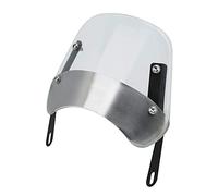 Tomantery Parabrezza per Moto con Deflettore del Vintage Universale Guida Confortevole ABS Ferro Nero 1 Pezzo Fari da 5-7 Pollici (Trasparente)