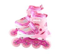 Tomantery Pattini a Rotelle Morbidi Regolabili per Bambini con Luci Arcobaleno per Scarpe da Pattinaggio per Bambini Rosa (S)