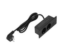 Tomantery Power Hub da Scrivania Ad Incasso con 2 Prese CA e Porte USB, Ideale per L'installazione di Mobili Contemporanei e la Gestione dei Cavi (Nera)