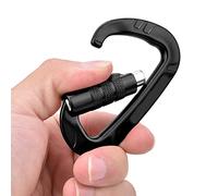 Tomantery Resistente Fibbia Ad a D in Alluminio Aerospaziale 7075 per Amaca, Altalena Yoga, 1 Moschettone in Alluminio Aerospaziale 7075 12KN per Sicurezza Esterna, (Nera)