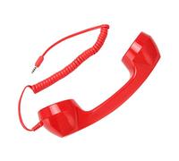 Tomantery Ricevitore Telefonico retrò per Smartphone e Computer Rosso | Design retrò Ergonomico, qualità Chiara, Spina Universale da 3,5 Mm