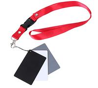 Tomantery Set di Carte di Bilanciamento del 18% Grigio/bianco/per un Bilanciamento Preciso del Colore Dell'esposizione, Cinturino Portatile, Adatto a Vari Scenari, Materiale Plastico