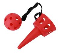 Tomantery Set di Lancio della Paletta Durevole Attrezzatura da Allenamento per Bambini per la Coordinazione e Il Divertente Gioco con la Palla, Set di Lancio della Paletta in Plastica Rosso Blu