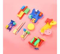 Tomantery Set di Pennelli in Schiuma Fai da Te per Pittura per Bambini, Pennelli Creativi per Timbri in Spugna per Artigianato Artistico, Strumenti da Disegno da 30 Pezzi per L'apprendimento dei