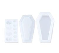 Tomantery Stampo in Silicone di Halloween, 3 Pezzi a Forma di Bara | Stampo per fondente flessibile con antiaderente, rilascio facile, per forniture per torte, cioccolato e caramelle