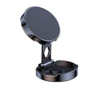 Tomantery Supporto Magnetico Pieghevole per Telefono da Auto, Supporto con Rotazione a 360° per Montaggio su Cruscotto, Staffa Magnetica per Auto in Materiale Metallico per (Nera)