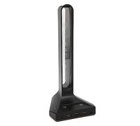 Tomantery Supporto per Cuffie da Gioco RGB con 3 Porte USB, Display RGB Regolabile, Protezione Completa per Internet Café in Ufficio