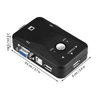 Tomantery Switcher KVM USB 2.0 Switch Manuale VGA Ad Alta velocità per Giochi Online e Registrazione Video per Utenti Materiale ABS (2 bocconi)