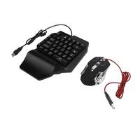 Tomantery Tastiera da Gioco RGB a una Mano e Mouse Retroilluminato Combo Pacchetto Giochi Mobile 3 in 1 per Dormitori di Uffici Domestici Viaggi di Lavoro Elettronica in Plastica ABS