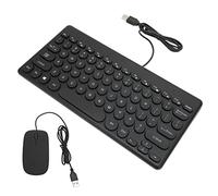 Tomantery Tastiera Mouse Combo Comoda Ergonomia Risparmio Energetico 78 Tasti Copritasto Rotondo 4 Pulsanti Mouse Forniture per Computer Cablate per Uso Generale ABS (#1)