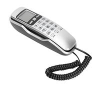 Tomantery Telefono da Parete per Hotel con Filo Multifunzionale con Display LCD per Ufficio Domestico, Materiale ABS Resistente, Argento, Dimensioni Compatte per Soggiorno Camera da Letto (Argento)