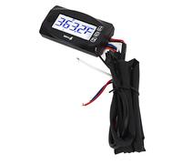 Tomantery Termometro Digitale LCD 4 in 1 per Moto, Voltaggio, velocità, Display, Misuratore per Motocicli Universali, Indicatore Temperatura Olio, Retroilluminazione Blu, ABS, DC12V (M20x1,0)