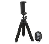 Tomantery Treppiede Flessibile in Spugna, Treppiede Regolabile per Selfie Stick da Viaggio, con Supporto per Clamp/Holder per Telefono con Telecomando Wireless, per Avventure All'aria Aperta