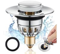 Tomario Lavello Spine Bagno Spina, In Acciaio Inox Bagno Spina Pop Up Spine per Lavabo, Spina Push-Type Lavello Sostituzione Bagno Drainer Spina Filtro con Bounce Core per 34-40mm Foro di Scarico