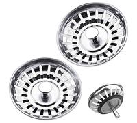 Tomario Tappo per lavello da cucina da 78 mm, in acciaio inox, ispessito, tappi di ricambio per raccoglitori di cibo, diametro del foro del lavandino: 78,3-80 mm
