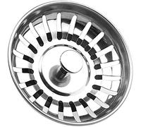 Tomario Tappo per lavello da cucina, in acciaio inox, ricambio per cibo e capelli, diametro del foro 78 mm