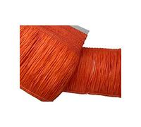 TOMASELLI MERCERIA 50 Cm Frangia Passamaneria Rafia Moda Liscia Alta 15 Cm - Arancio