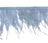 TOMASELLI MERCERIA 50 cm Passamaneria Piuma Naturale Struzzo Tinta Unita bordare Capi Fettuccia Raso Alta 15 Cm - Bianco