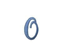 TOMASELLI MERCERIA Applicazione Termoadesiva Lettera Iniziali Alfabeto Ricamo Punto Pieno Corsivo Celeste Alta 25 Mm - Lettera O