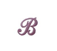 TOMASELLI MERCERIA Applicazione Termoadesiva Lettera Iniziali Alfabeto Ricamo Punto Pieno Corsivo Rosa Alta 25 Mm - Lettera B