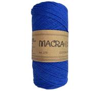 TOMASELLI MERCERIA Cordino 3 Mm Macra More Cotone Uncinetto 250 GR macramè Crochet Filo 200 Mt - Bluette