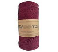 TOMASELLI MERCERIA Cordino 3 Mm Macra More Cotone Uncinetto 250 GR macramè Crochet Filo 200 Mt - Bordeaux Lurex