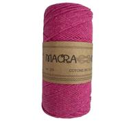 TOMASELLI MERCERIA Cordino 3 Mm Macra More Cotone Uncinetto 250 GR macramè Crochet Filo 200 Mt - Fuxia