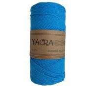 TOMASELLI MERCERIA Cordino 3 Mm Macra More Cotone Uncinetto 250 GR macramè Crochet Filo 200 Mt - Turchese
