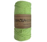 TOMASELLI MERCERIA Cordino 3 Mm Macra More Cotone Uncinetto 250 GR macramè Crochet Filo 200 Mt - Verde Acido