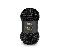 TOMASELLI MERCERIA Perfetto Lurex Lana Acrilica 50 Gr Mez Cucirini Mt 130 - Nero e Oro