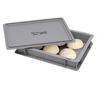 TOMASETTI Contenitore per pizza con coperchio, dimensioni: 30x40x8 cm, pratico accessorio per pizza impilabile, scatola per fermentazione per lievito o contenitore per pasta