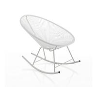 Tomasucci Poltrona Dondolo da Interno/Esterno, Metallo, Bianco, H 80x70x87 cm