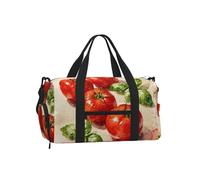 Tomato Basil Fresh, borsone con scomparto per scarpe, per sport, palestra, weekender, unisex, impermeabile, con tasca bagnata per scarpe sporche