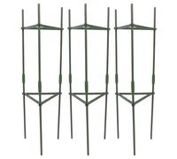 Tomato Cage Heavy Duty Sturdy Steel Core Plastic Coated Plant Support Stakes for Garden Pots Indoor Outdoor Use 3 Pack (80 cm)