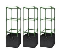 Tomato Cage With Grow Bag - Stainless Steel Tall Plant Support Frame, Rust Resistant Vegetable Climbing Trellis Cage, 18 Gallon Planting Container System, Garden Vertical Growing Structure | Cucumber