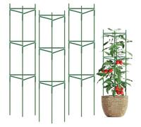 Tomato Cages For Garden - 3 Pieces Adjustable Expandable Heavy Duty | Tomatoes Cages Plant Trellis | PE Round Triangle Support Stand For Balcony Backyard Greenhouse Outdoor Gardening Vegetables Flower