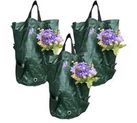 Tomato Grow Bags - 3 Pieces Vertical Planter, Multi-Pocket Side Ports with Breathable Fabric, Enhanced Root Aeration, Urban Dwellers Organic Growers, Balcony Patio Backyard Garden