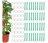 Tomato Hooks, Plant Support Set, 8.86x1.97x5.91 Inches, 40 Piece Holder with String & Clips Stem Fixing, Garden Hooks for Cucumber, Eggplant, Pepper, Flower and Climbing Plants