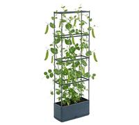 Tomato Planter Box - Climbing Box | Rectangular Planting Bòx | Balcony and Home Vegetable Growing Bòx with Outdoor Vegetable Pot Grid for Garden Plants, Durable Resin Tomato Cage and Support Poles