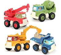 Tomatoys X4 Giocattoli Da Costruzione Per Bambini 2 3 4 5 Anni Con Micro Escavatore Escavatore Giocattolo Ruspa Giocattolo Camion Giocattolo Per Bambini Gru E Scavatore Regali Natale Compleanno
