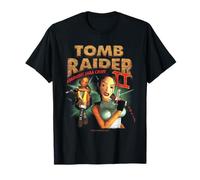 Tomb Raider II Staring Lara Croft Vintage Collage Video Game Maglietta