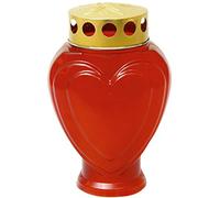 Tomba candela - Commemorative candela - grab lampada Cuore Rosso