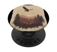 Tomba della foresta nei colori degli Stati Uniti per gli amanti delle aquile simboliche PopSockets PopGrip Adesivo