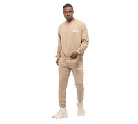 TOMBARRON Tuta da uomo per il tempo libero 'Happy' Embroidered Oversize Casual Tracksuit | XL | Brown