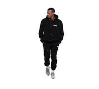TOMBARRON Tuta da uomo per il tempo libero Oversized Fleece Tracksuit | XL | Black