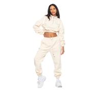 TOMBARRON Tuta per Il Tempo Libero da Donna Casual Cropped Fleece Stylish Oversize Tracksuit | S | Ecru