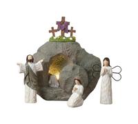 Tombe con decorazione pasquale - Tomba vuota con croce | Tomba di Pasqua in legno artigianale - Decorazioni, Collezione di scene cristiane, Decorazione di Gesù, Collezione di nascita, Materiale in res