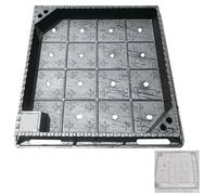 Tombino Ghisa, Chiusino Pozzetto, con Fori per Maniglia, In Ghisa Sferoidale, Flessibile e Resistente, Adatto per Marciapiedi(60x60x8cm/24x24x3in)